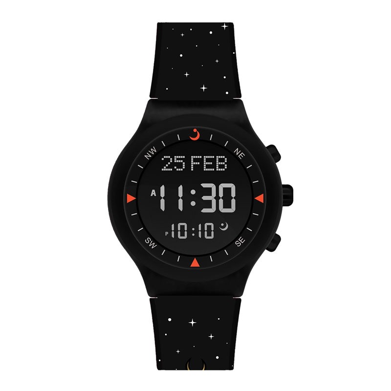Alfajr Makkah, Worldwide Prayer Times, Digital Compass For Qibla Direction, Water Resistant, Watch With Rubber Strap, WY-16