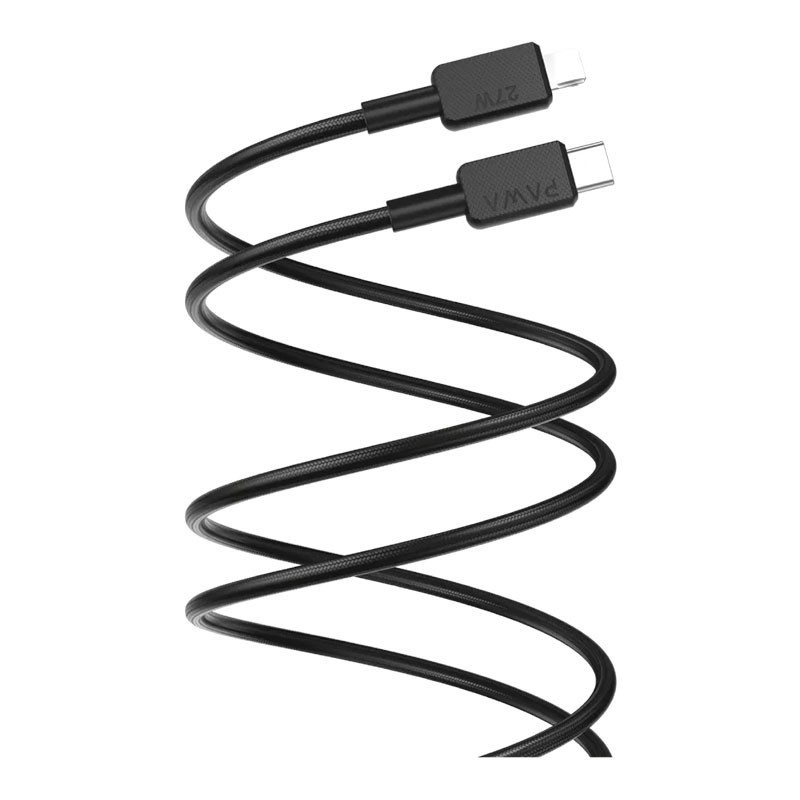 Pawa El Claro Series Premium Braided USB Type C To USB Type C Cable 100W, Black, 12B100CC-BK