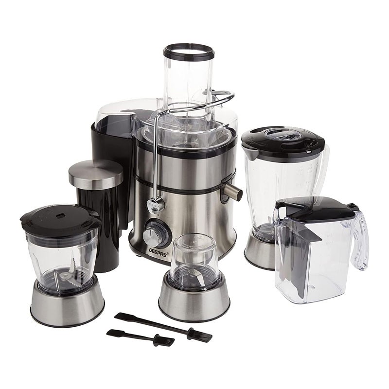 Geepas, Compact Electric Blender, Juicer, Chopper And Grinder, 2 Speed Pulse Function For Ice Crusher, 800W, 4 In 1 Juicer And Blender, GSB5451 