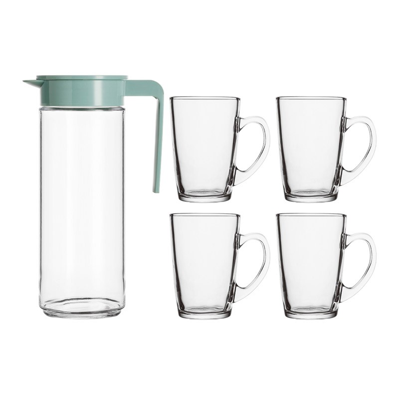 Royalford 5pc Water Jug Set,1.0L Jug,4Pc Glass 1X8