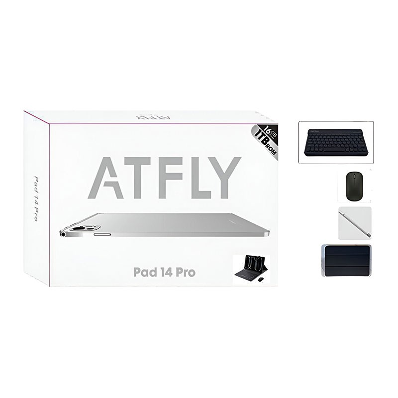 Atfly Pad 14 Pro, 16GB RAM, 1TB Storage, 5000mAh Battery, 10.1 FHD Incell Display, 13MP And 5MP Camera, Keyboard, Mouse, Tablet Cover, Android Tablet With Free Gifts