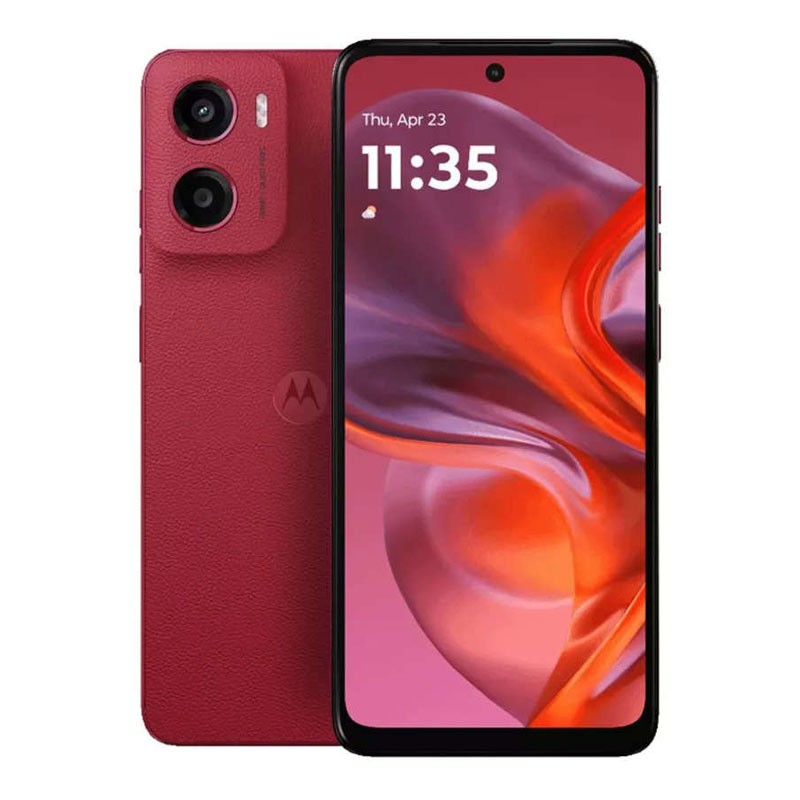 Motorola Moto G05, 4GB RAM, 256GB Storage, 6.67 Inch 90Hz Punch Hole Display, 50MP Rear Main Camera, Dolby Atmos, Dual SIM, Vegan Leather Frame, IP52, 5200mAh Battery, 18W Charging, Android Smartphone, Plum Red