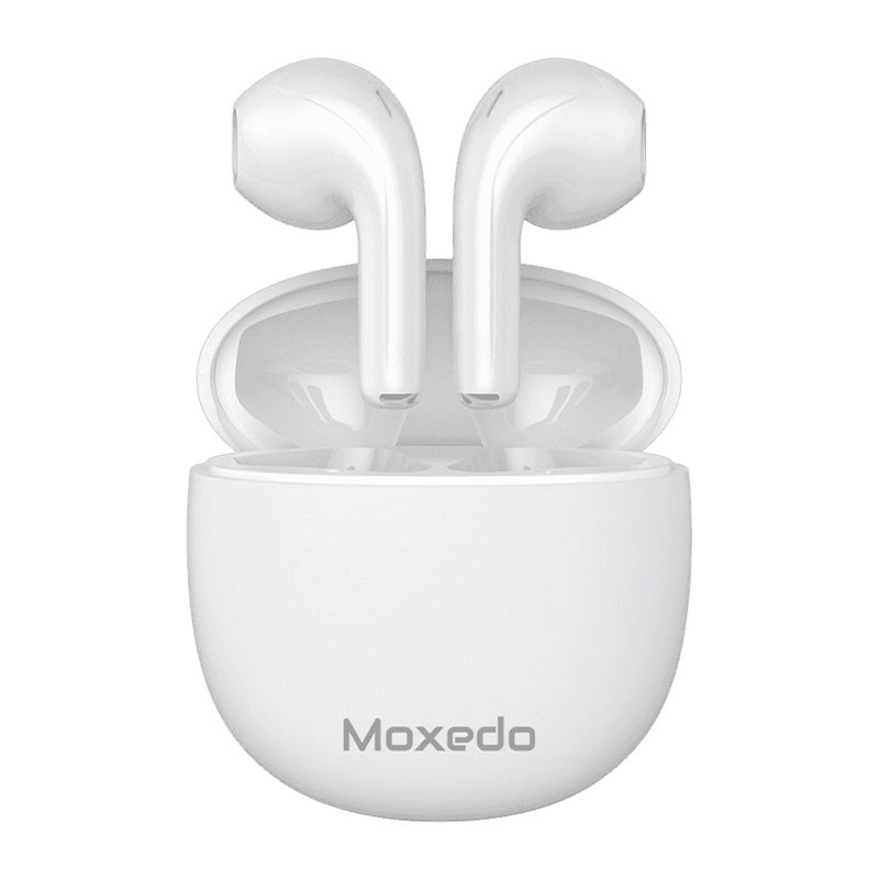 Moxedo True Wireless Earbuds S6, Bluetooth 5.3, 7 Hours Playing Time, 300mAh Charging Case, Touch Control, One Step Pairing, White, MX-TWS015-WH