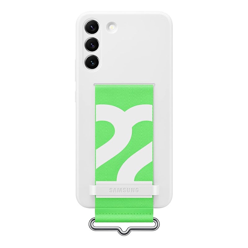 Samsung Galaxy S22 Plus Silicone Cover With Strap, White, EF-GS906TWEGWW