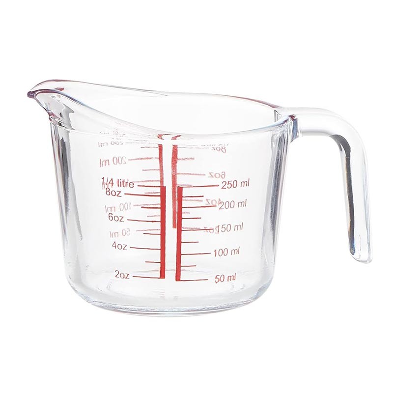 Royalford 250ML BRS Glass measuring Cup 1X48