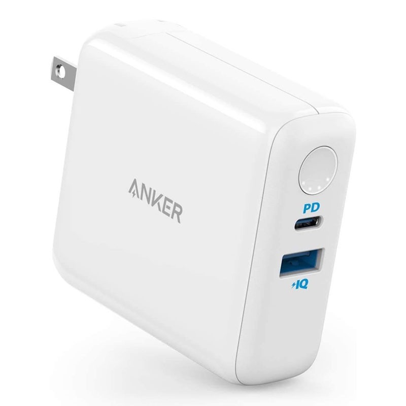 Anker PowerCore 3 Fusion, 5000mAh Battery, 2 In 1 Powerbank And Wall Charger, White, A1624H22