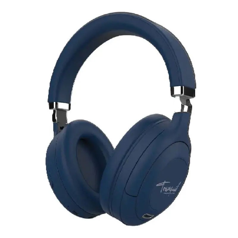 Pawa Tranquil, Dual Mode, Type C Charging, Deep Bass, Foldable Design, Microphone, ANC, Over Ear Bluetooth Wireless Headphone, Blue