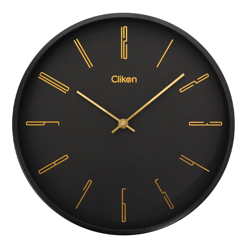 Clikon 12 Inch Round Wall Clock With Metal Frame, CK1122