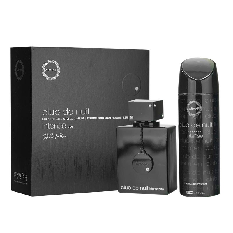 Armaf Club De Nuit Intense 105ml Eau De Toilette Perfume Spray And 200ml Body Spray Gift Set For Men