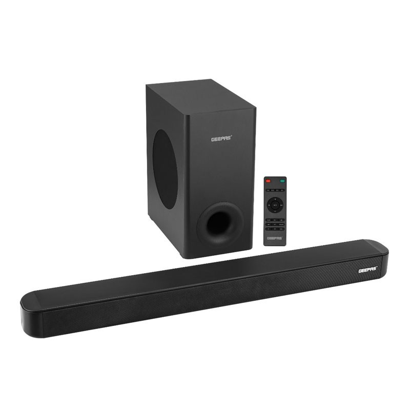 Geepas, USB, AUX, Bluetooth, HDMI, Sound Bar System With Wireless Subwoofer, Connect To TV, Mobile, Laptop And More, Remote Control And LED Display, Wireless Bluetooth Sound Bar, GMS11173
