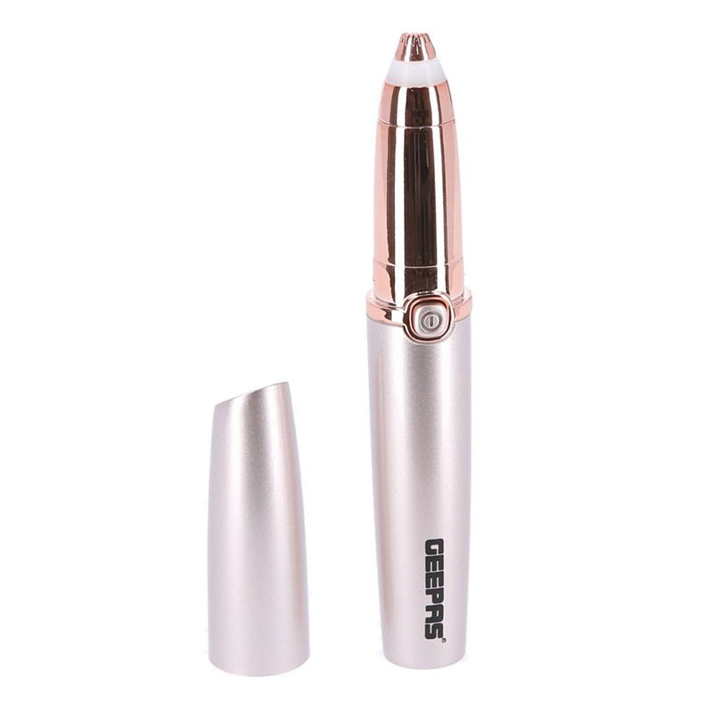 Geepas, Ergonomic Design With Precision Tip And Comfortable Grip, Equipped Built In Light Indicator, Rose Gold, Rechargeable Eyebrow Trimmer, GLS86040