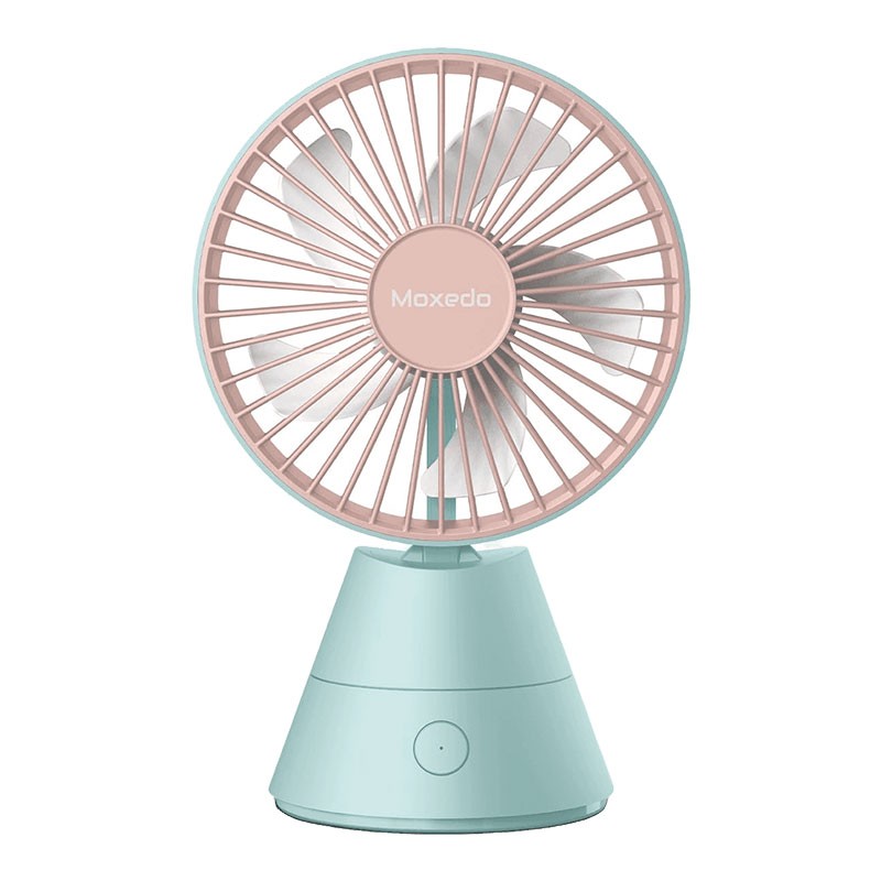 Moxedo Mini Portable Fan Desktop 5 Blade 3 Speed USB Rechargeable Battery With Fragrance Pad, Blue, MX-DF015