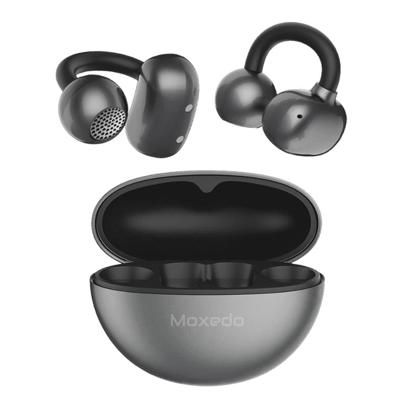 Moxedo True Open Ear Earbuds S8, Bluetooth 5.4 Earphones With USB C Case, Ear Hook Headphone, Active Noise Cancellation, 24H Battery, Lightweight Design For Running, Wireless Earbuds, Gray, MX-TWS017
