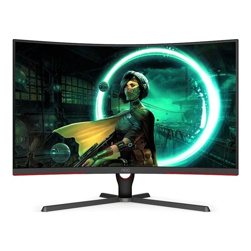 AOC G3 Series, 1920×1080 Resolution, 165Hz, 1ms Response Time, Adaptive Sync Anti Tearing Technology, HDR Mode, 31.5 Inch 1000R FHD Curved Gaming Monitor, C32G3E 