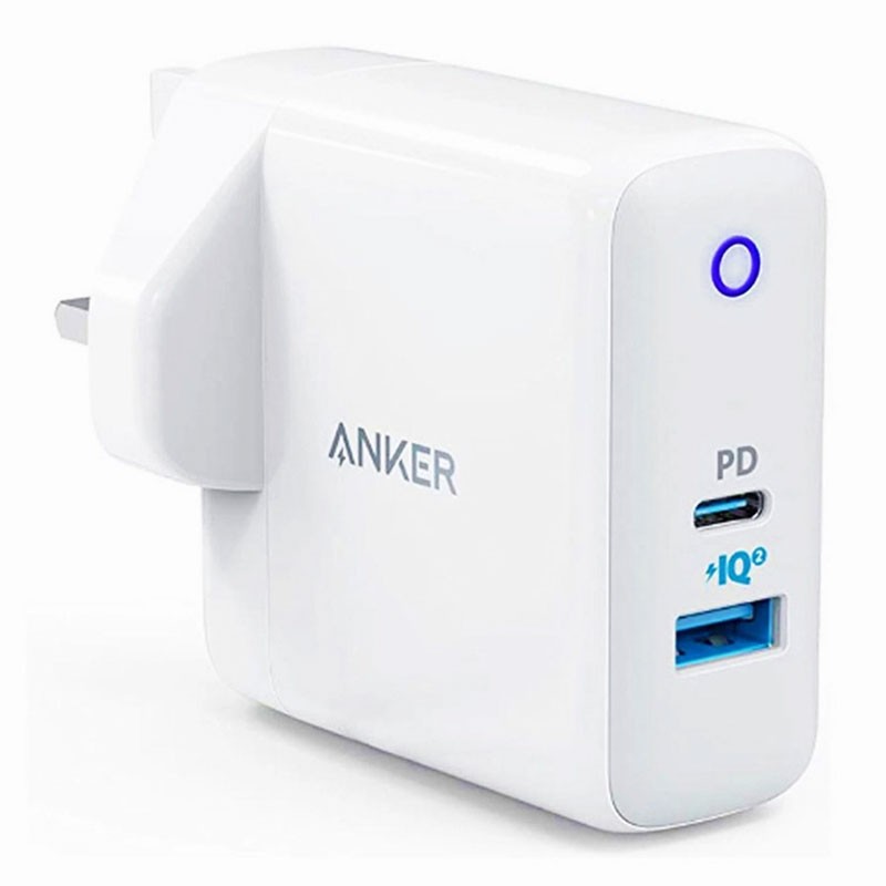 Anker PowerPort PD 2, Dual Port Fast Charging Adaptor, White, A2636K21 