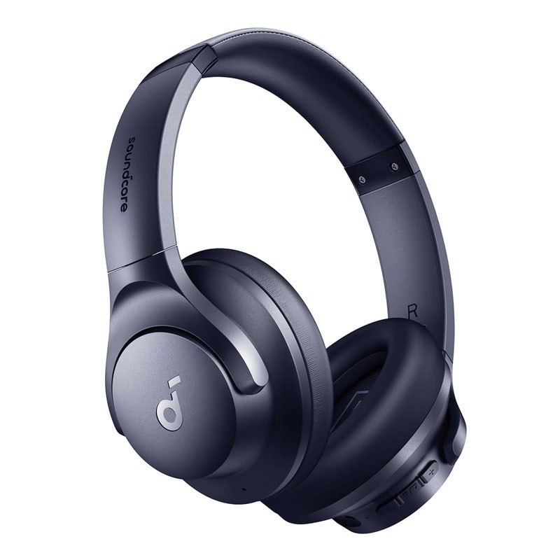 Anker Soundcore Q20i, Hybrid Active Noise Cancelling, 40h Playtime In ANC Mode, Hi Res Audio, Deep Bass, Personalization via App, Wireless Bluetooth Over Ear Headphones, Blue, A3004H11