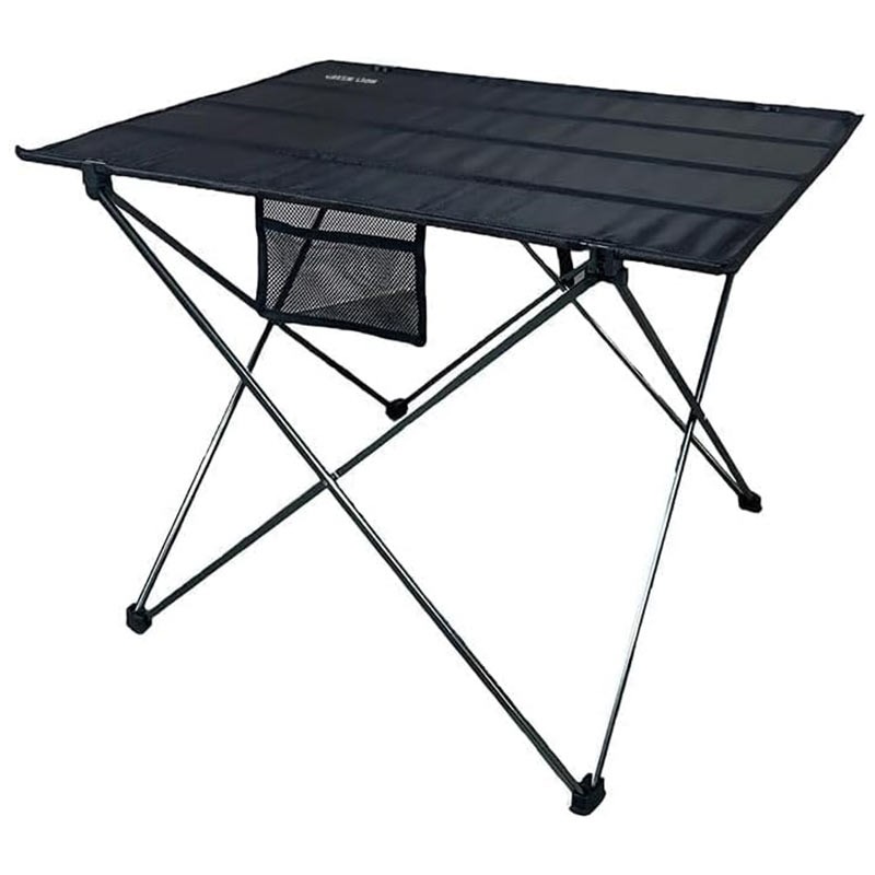 Green Lion Outdoor Foldable Table, Aluminum Alloy & 600D Oxford Fabric Material, 25 kg Load Capacity, Storage Bag Included, Anti-Slip Feet - Black