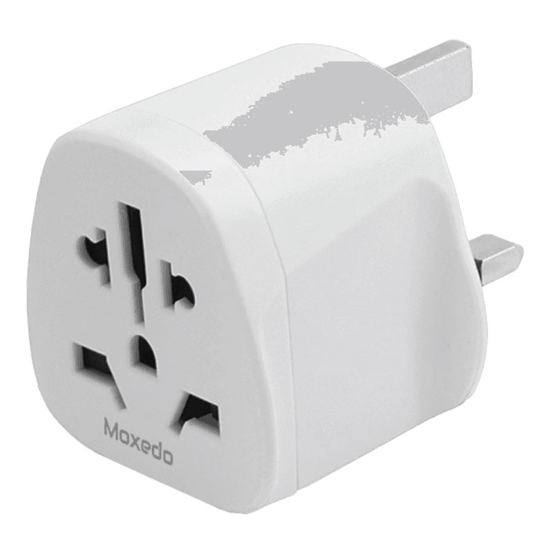 Moxedo Universal Travel Conversion Socket Multi Plug World To UK Travel Adapter, 3 Pin UK Adapter Plug Outlet Converter, White, MX-C027