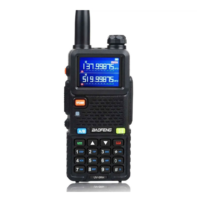 Baofeng UV-5RH 7W Walkie Talkie, VHF UHF 136-174MHz 220-260MHz 400-520MHz Tri-Bands 999Ch Frequency, 10km Range FM Walkie Talkie With Flashlight 