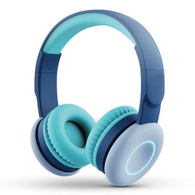 Goui Macaron, 50HRS Battery Life, LED Light, Foldable Design, Soft Silicone, Wireless Bluetooth Headphone, Blue03