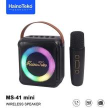 HainoTeko MS 41 Mini Smart Wireless Speaker, Dual Mic, RGB LED, IPX7 Water Resistant, Black