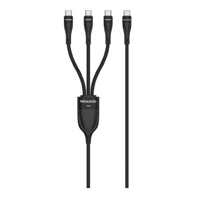 Moxedo 3 In 1 Charging Cable 100W PD Fast Charging PD 3.0 USB C To 3 USB C 1.5 Meters Braded Nylon Cable, MX-NC082