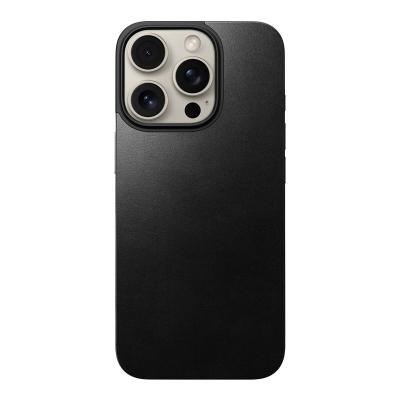 Nomad, Magnetic Leather Back, MagSafe And Wireless Charging Compatible, Horween leather, Ultra Thin Protection Phone Case For iPhone 16 Pro Max, Black