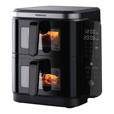 Porodo Lifestyle, 11L Capacity, Timer, Info Display And Touch Panel, Double Stack Air Fryer With 12 Presets, Black, PD-LFST087-BK03