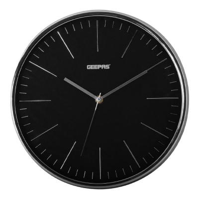 Geepas, Silent Non Ticking, Arabic Numeral Clock, Round Decorative Wall Clock, 3D Silver Dial Wall Clock, GWC2601203