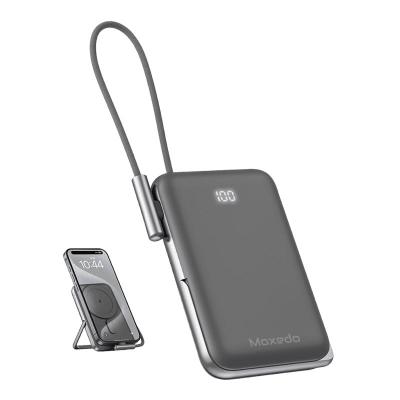 Moxedo Porta Go Wireless Charging Power Bank 10,000mAh With Built In USB C Cable And Phone Stand, MX-WPB01203