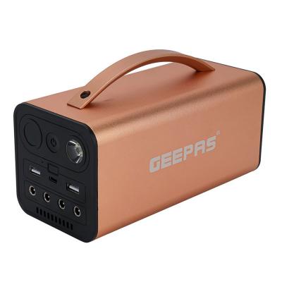 Geepas, 2X5V 2A USB, 1 X Type C1 Mobile Charging Port, 15V 10W Solar Panel, Spotlight LED, Aluminum Alloy Body, Digital Display, Rechargeable Power Station With 7500mAh Rechargeable Lithium Battery, GPS5108703