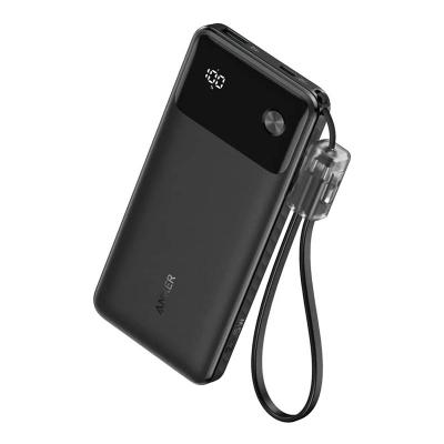 Anker Powercore 10000mAh 22.5W Portable Power Bank With USB C Lanyard Cable, Black, A1388H1103