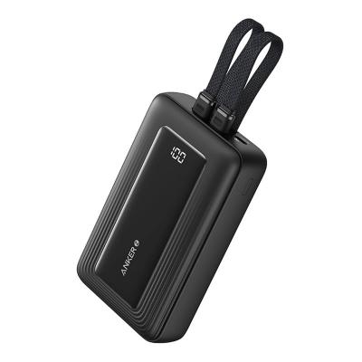 Anker Zolo, Built In Dual Cables, Lightning Cable, USB C Cable, 30W Power, Fast Charging Technology, Charge 4 Devices At Once, 20000mAh Portable Power Bank, Black, A1681H1103