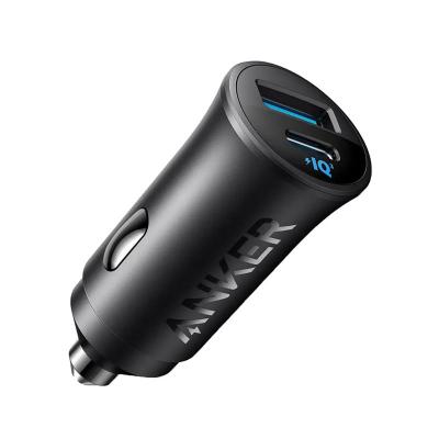 Anker PowerDrive Dual Port Car Charger 30W Fast Charging USB C USB A Black, A2741H11