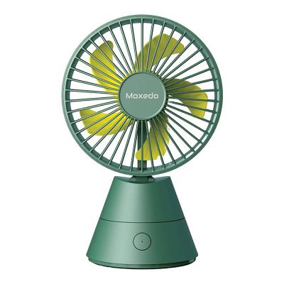 Moxedo Mini Portable Fan Desktop 5 Blade 3 Speed USB Rechargeable Battery With Fragrance Pad, Green, MX-DF01303