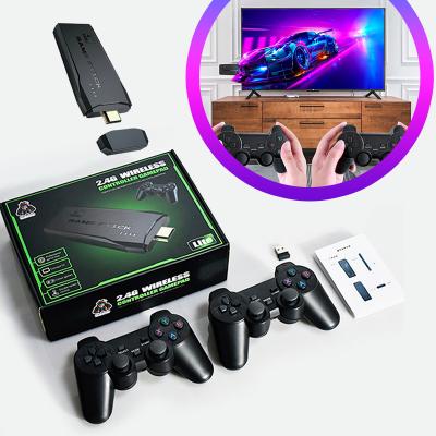 M8 Game Stick 4K Game Console with Two 2.4G Wireless Gamepads Dual Players HDMI Output Built in 2500 Classic Games Compatible with Android