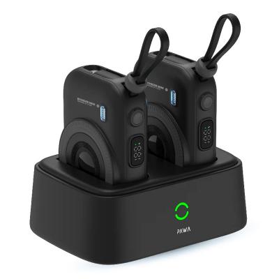 Pawa Wonder Mini 2 In 1 Magsafe Combo, LED Digital Display, 2 X 10000mAh Power Banks With Built In Fast Charging Cables, PW-PBWMMS10-CMB03