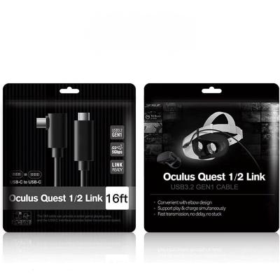 16ft Link Cable USB 3.2 Gen1 for Oculus Quest 1/Quest 2/Quest Type-C-C Right Angle Fast Charger Cord, 90 Degree Elbow Design More Stable Without Falling Off