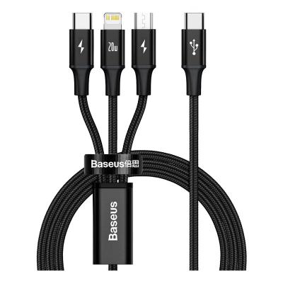 Baseus Rapid Series, 1.5m USB C To Micro USB, Lightning, USB Type C, 3 In 1 20W Fast Charging Cable, CAMLT-SC0103