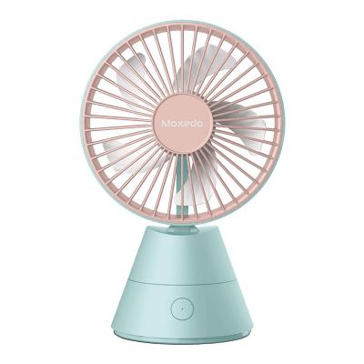 Moxedo Mini Portable Fan Desktop 5 Blade 3 Speed USB Rechargeable Battery With Fragrance Pad, Blue, MX-DF01503