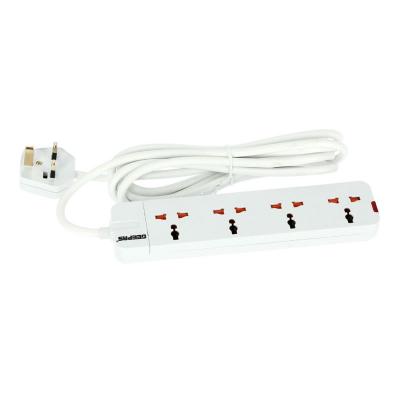 Geepas, Extension Strip With Led Indicators, Extra Long Cord With Over Current Protected, Child Safe, 13A 4 Way Extension Socket, GES5801203