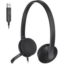 Logitech H340 USB Computer Headset, Stereo Sound, Noise Cancelling Mic, Black, H34003