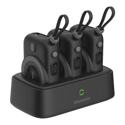Moxedo Combo 3 x 10,000mAh Power Bank With Charging Dock 15W Power Delivery Wireless Charging With Built In Type C Cable, MX-PBH035-DS03