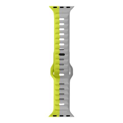 Pawa Lagos Water And Sweat Resistant Limited Edition Premium Soft Silicon Straps, Grey And Yellow, PW-WLLS49IW-GYYL